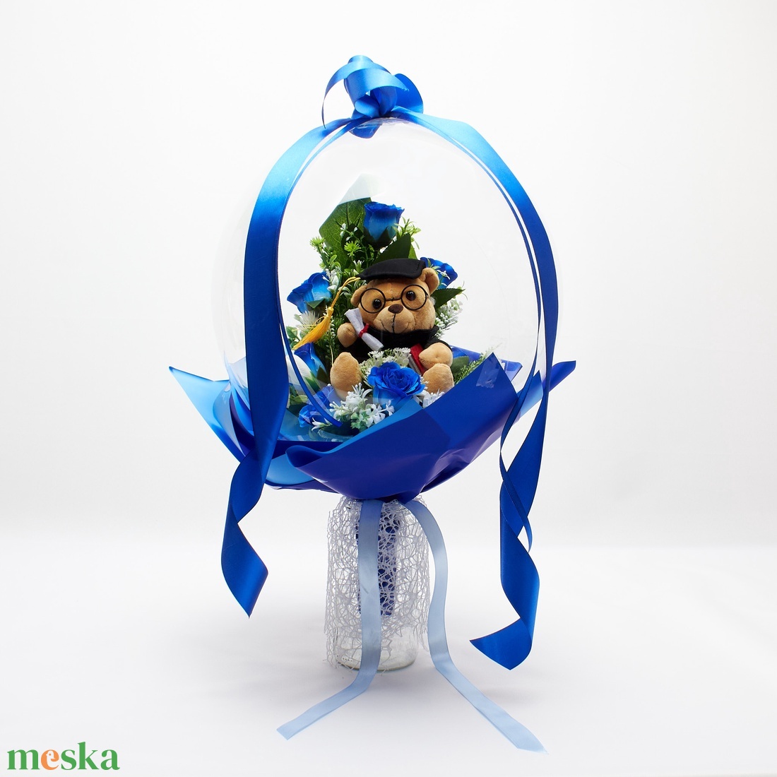 Ballagási macis ballonos csokor �  különleges ballagási ajándék, diplomaosztó ajándék - otthon & életmód - virágdekoráció - virágok - virágcsokor - Meska.hu