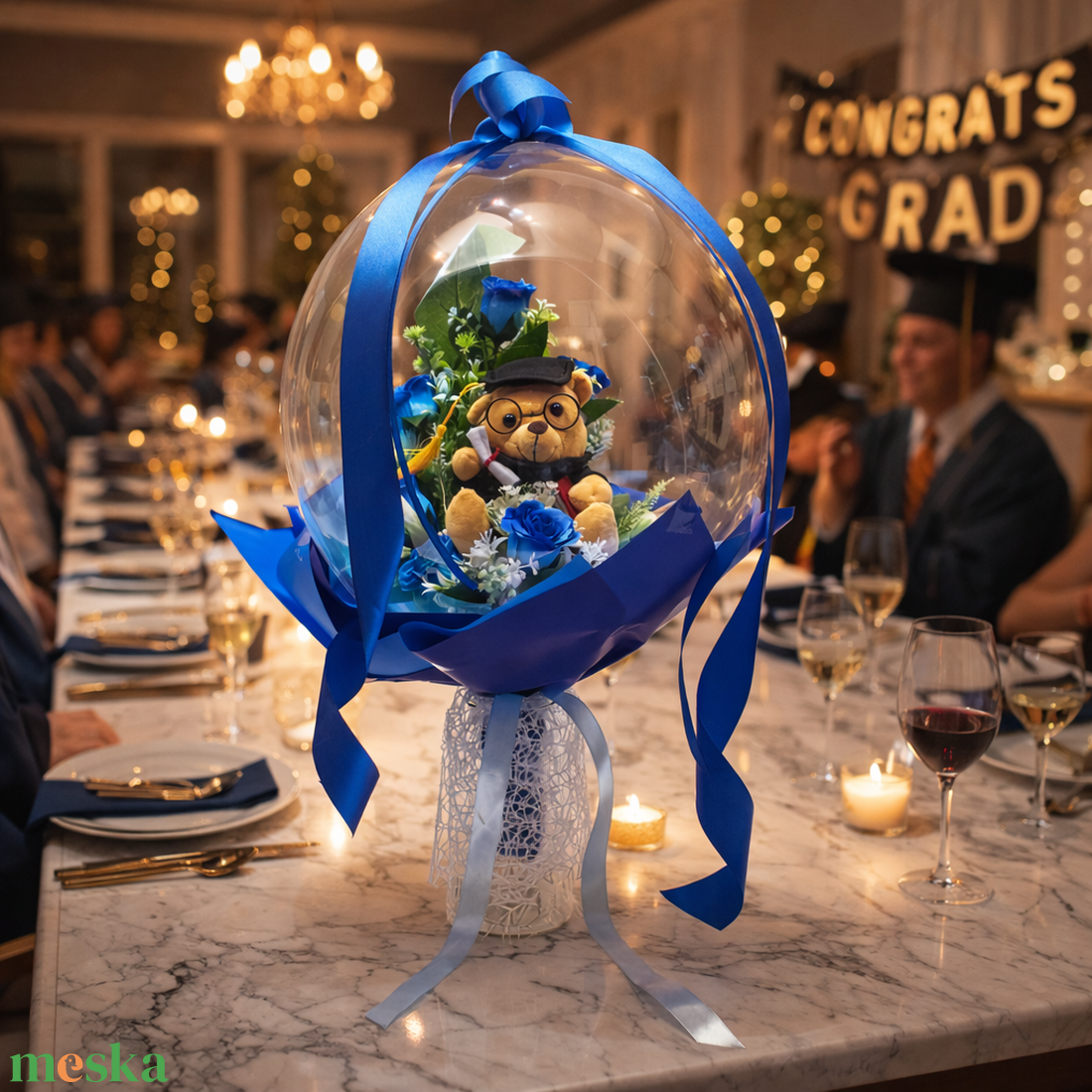 Ballagási macis ballonos csokor �  különleges ballagási ajándék, diplomaosztó ajándék - otthon & életmód - virágdekoráció - virágok - virágcsokor - Meska.hu