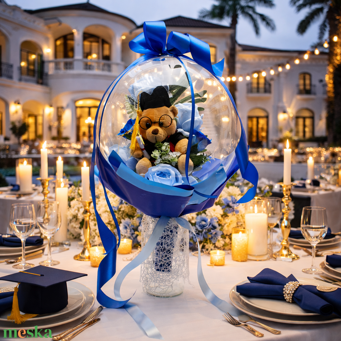 Ballagási macis ballonos csokor �  különleges ballagási ajándék, diplomaosztó ajándék - otthon & életmód - virágdekoráció - virágok - virágcsokor - Meska.hu