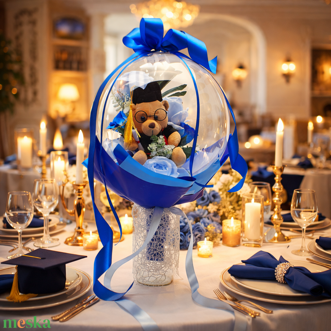 Ballagási macis ballonos csokor �  különleges ballagási ajándék, diplomaosztó ajándék - otthon & életmód - virágdekoráció - virágok - virágcsokor - Meska.hu