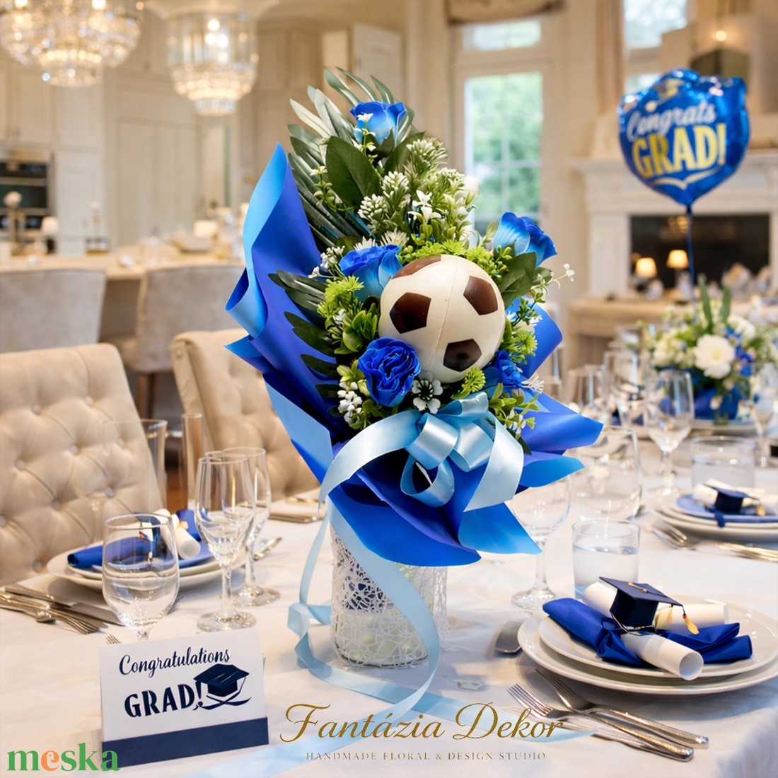 �� Egy csokor kis focistáknak! ��� - otthon & életmód - virágdekoráció - virágok - virágcsokor - Meska.hu