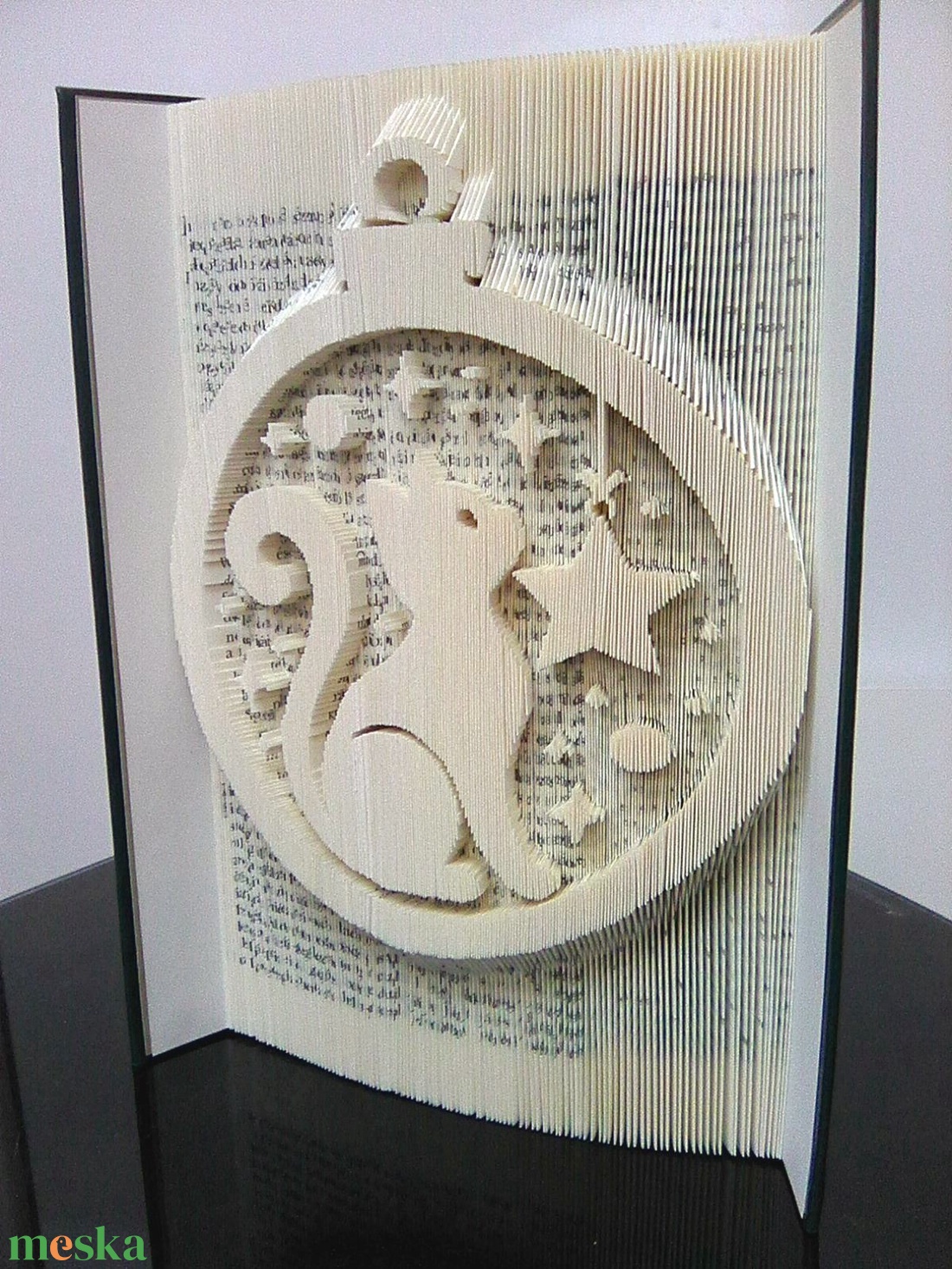 Macskás fadísz - otthon & életmód - dekoráció - asztal és polc dekoráció - könyvszobor - Meska.hu