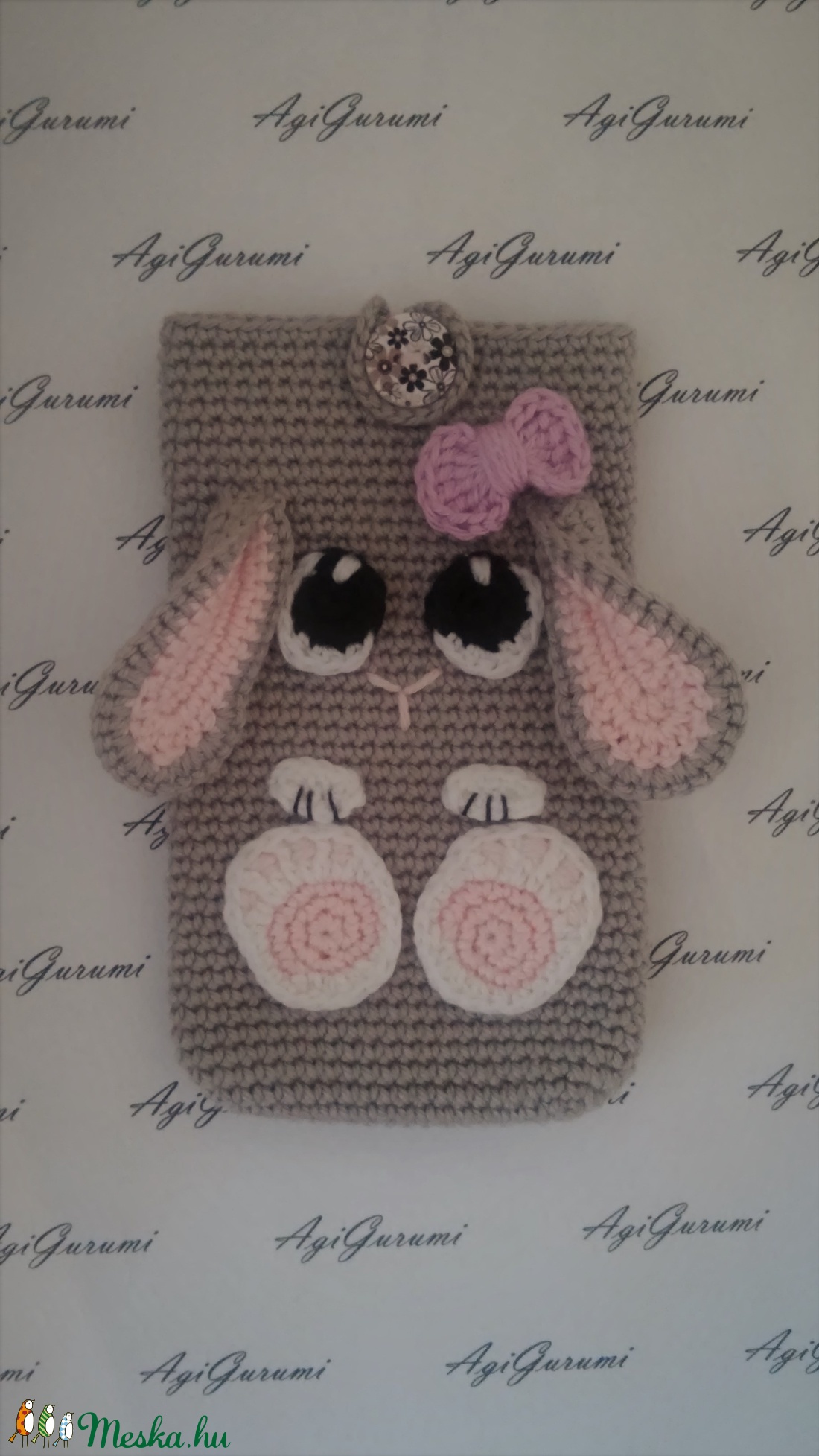 Nyuszi mobiltartó (horgolt húsvéti nyuszis telefontok) -  - Meska.hu