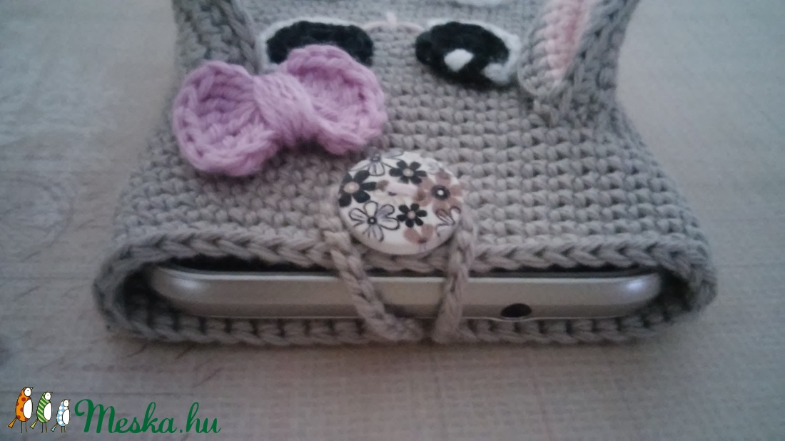 Nyuszi mobiltartó (horgolt húsvéti nyuszis telefontok) -  - Meska.hu
