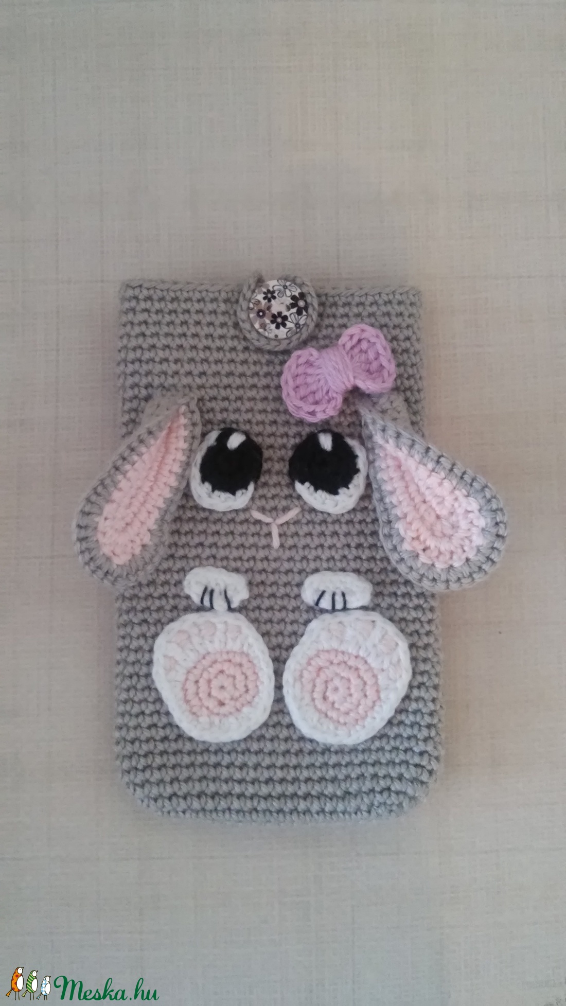 Nyuszi mobiltartó (horgolt húsvéti nyuszis telefontok) -  - Meska.hu