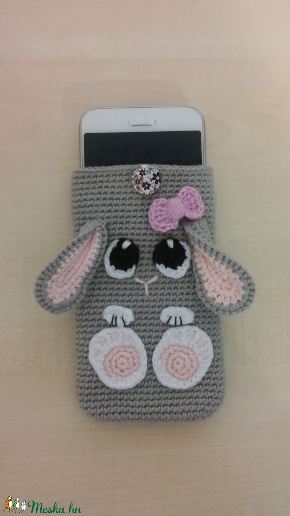 Nyuszi mobiltartó (horgolt húsvéti nyuszis telefontok) -  - Meska.hu