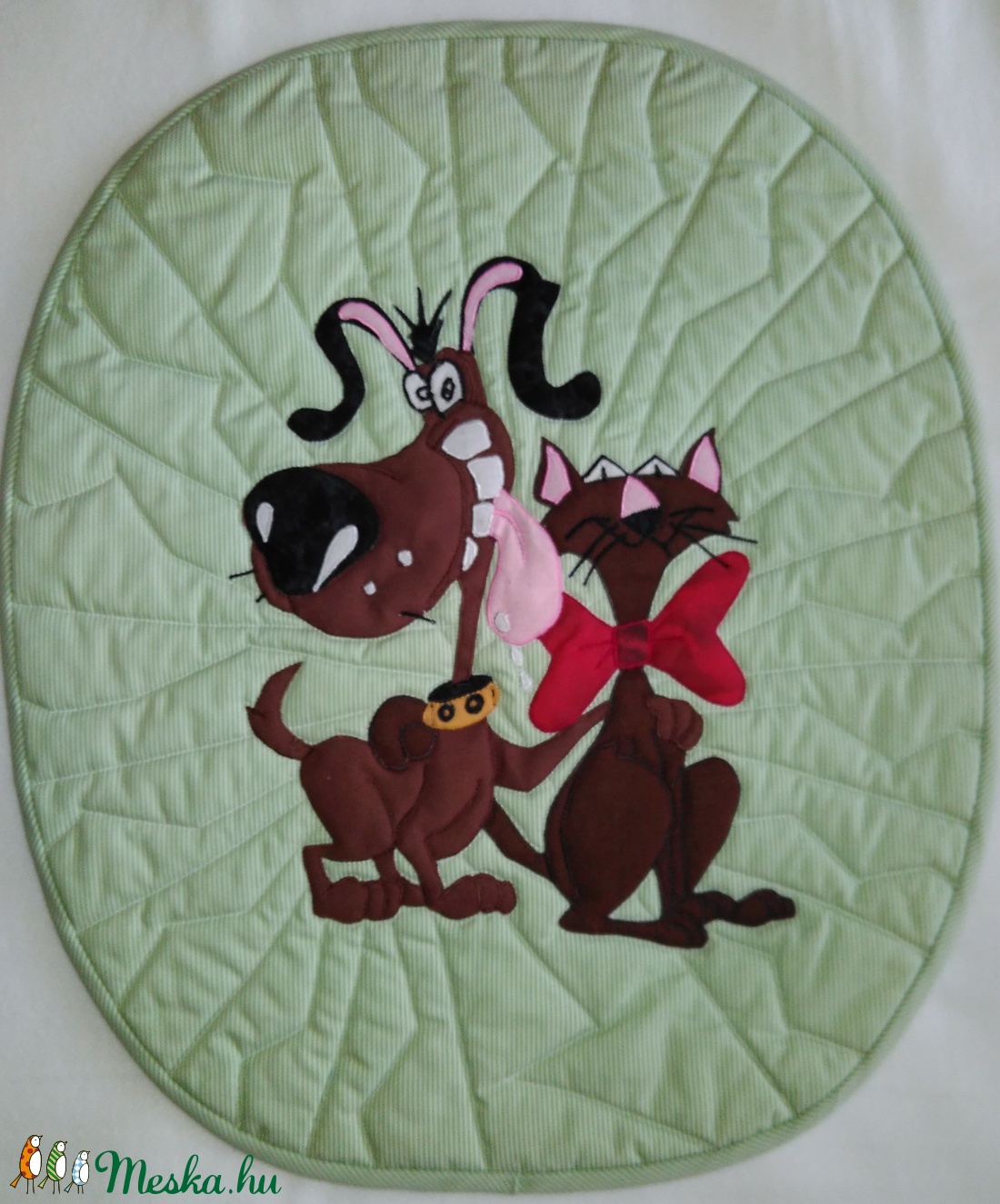 Gyerkőc falikép, kutya-macska barátság.  - otthon & életmód - lakástextil - Meska.hu