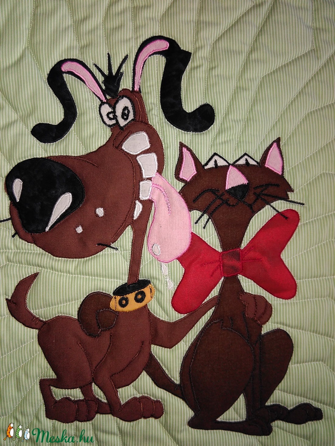 Gyerkőc falikép, kutya-macska barátság.  - otthon & életmód - lakástextil - Meska.hu