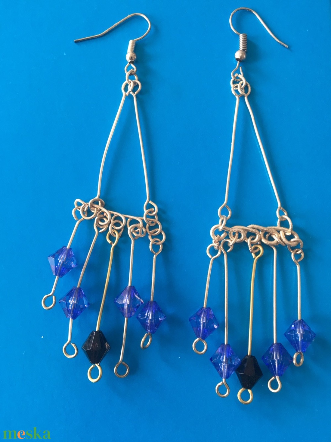 Drótékszer  - ékszer - fülbevaló - lógó fülbevaló - Meska.hu