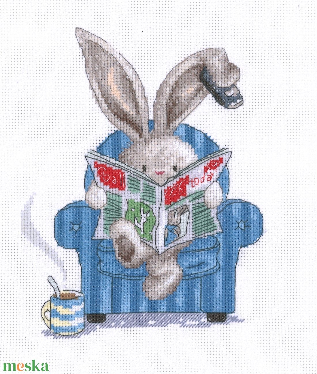 Bebunni - Relax a fotelben - művészet - textilkép - keresztszemes - Meska.hu Bebunni - Relax a fotelben - művészet - textilkép - keresztszemes - Meska.hu