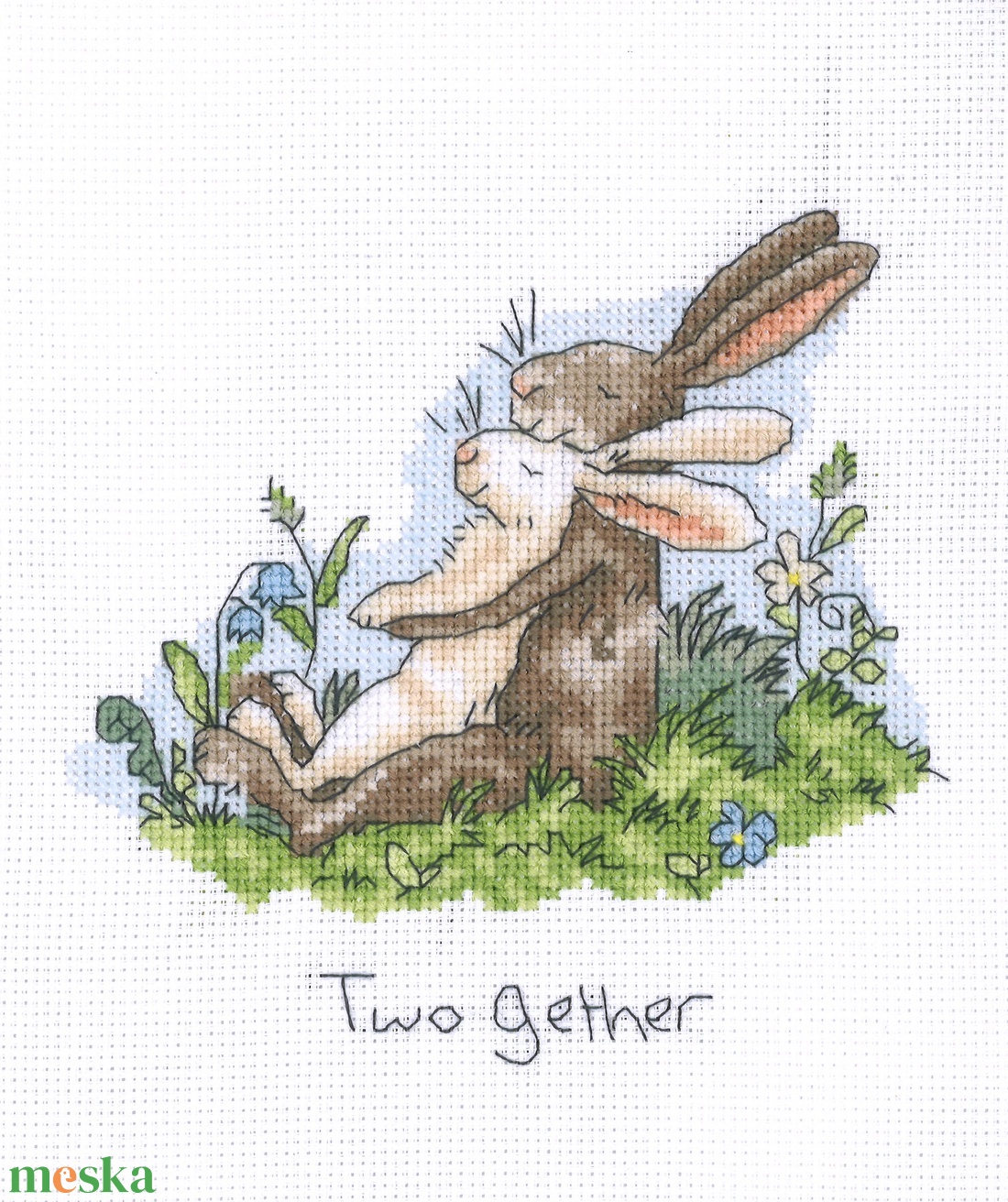 Nyúlék - Together - Two gether - művészet - textilkép - keresztszemes - Meska.hu Nyúlék - Together - Two gether - művészet - textilkép - keresztszemes - Meska.hu