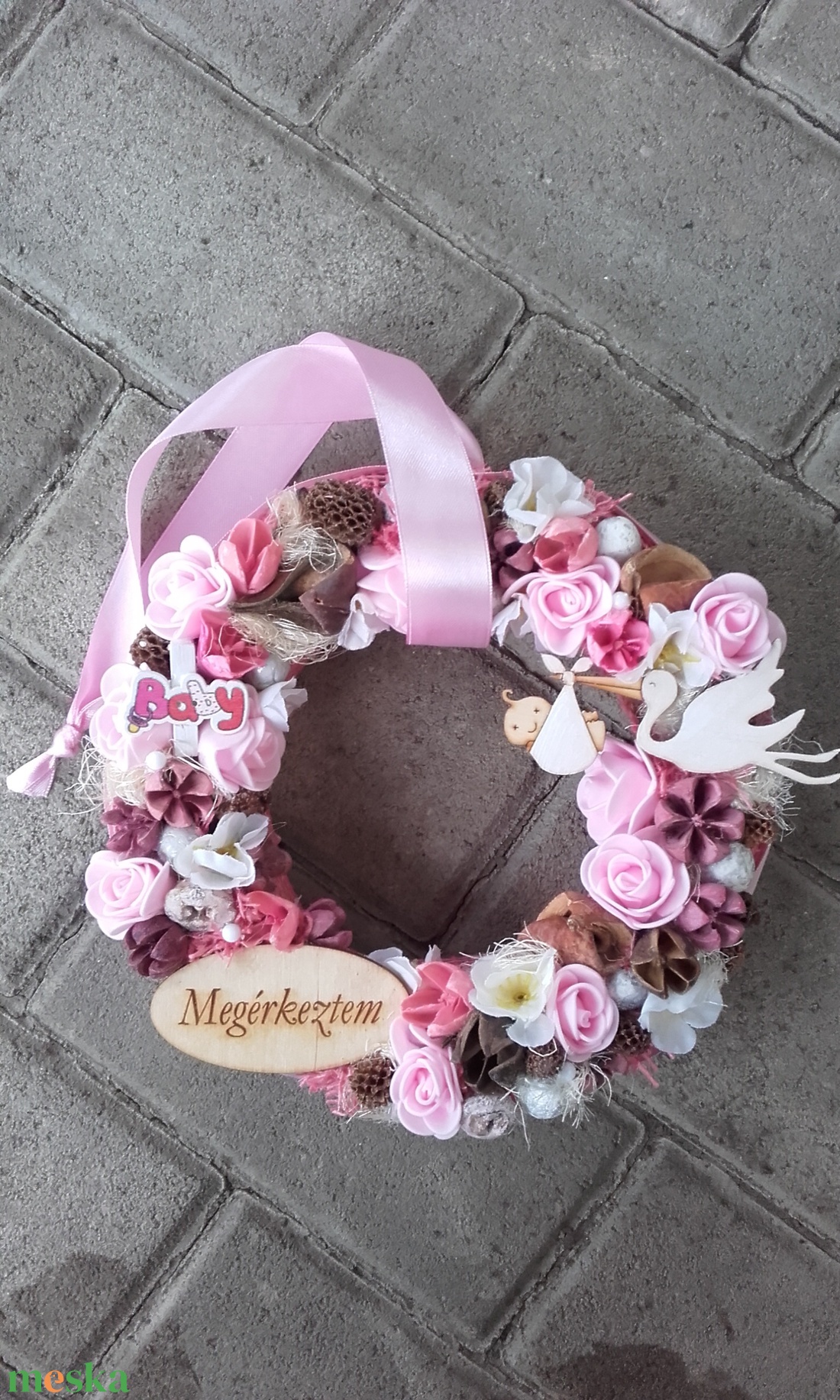 KISLÁNY ÉRKEZIK lány-babaváró-szobadísz, falidísz, függőd�sz, babalátógatóba - otthon & életmód - dekoráció - Meska.hu