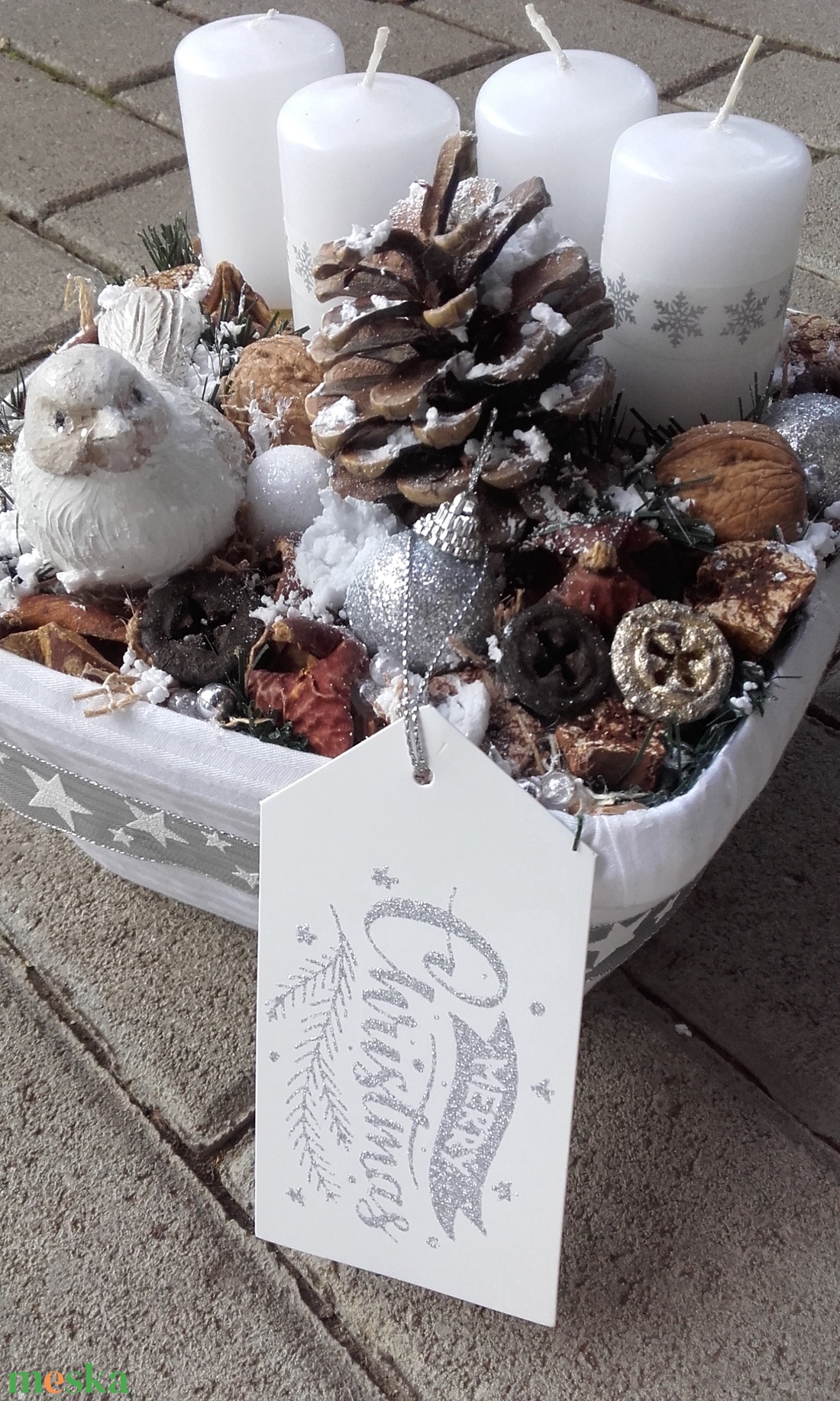 HAVAS TÉLI TÁJ  adventi koszorú, adventi asztaldísz, ünnepi dekoráció, karácsonyi dísz - karácsony - adventi díszek - adventi koszorú - Meska.hu