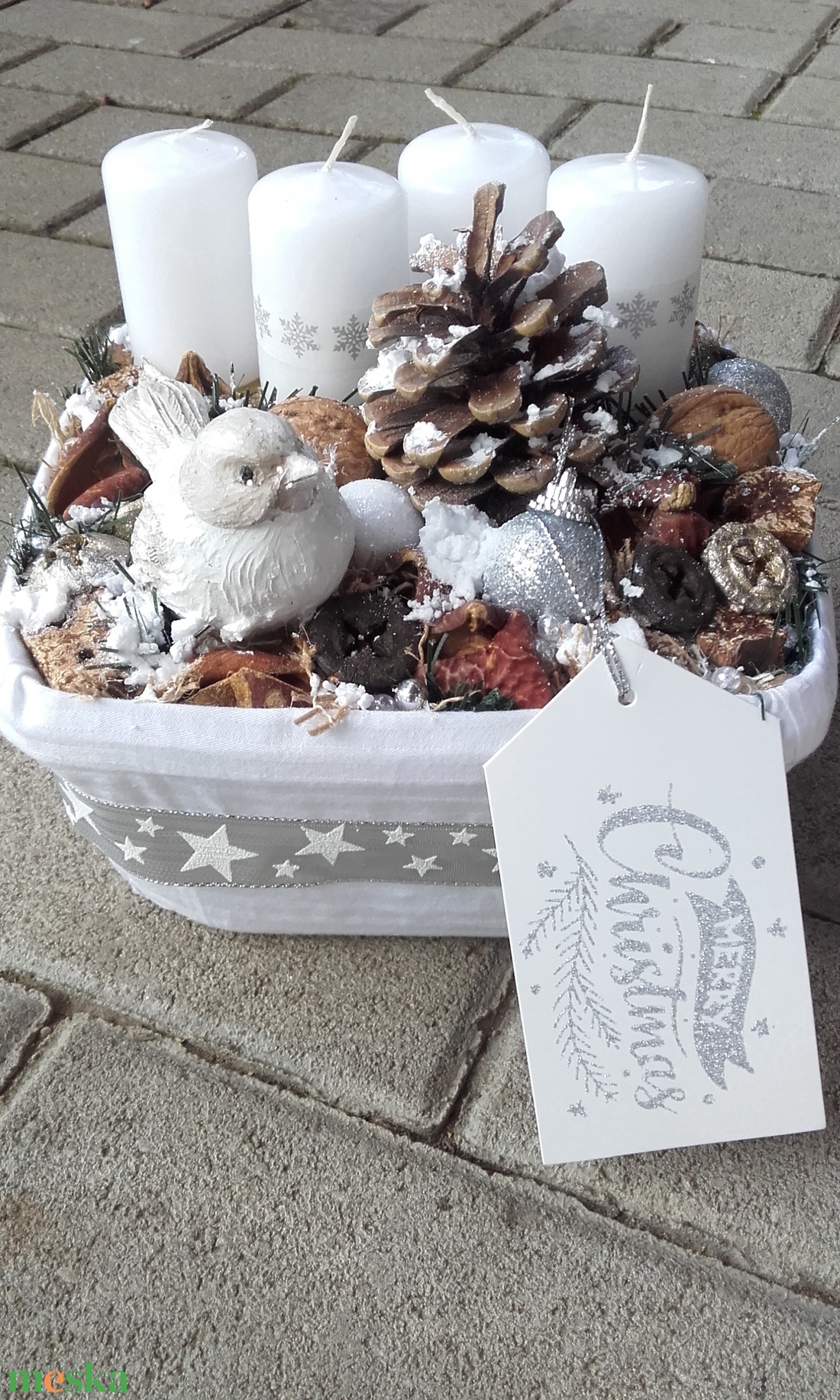 HAVAS TÉLI TÁJ  adventi koszorú, adventi asztaldísz, ünnepi dekoráció, karácsonyi dísz - karácsony - adventi díszek - adventi koszorú - Meska.hu