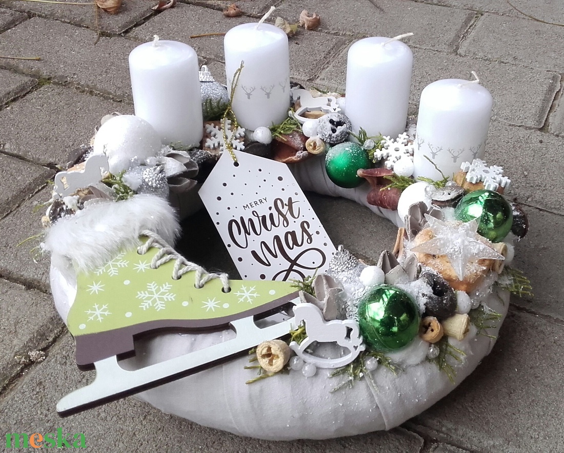 KORCSOLYA adventi koszorú, adventi asztaldísz és kopogtató, ünnepi dekoráció, karácsonyi dísz - karácsony - adventi díszek - adventi koszorú - Meska.hu