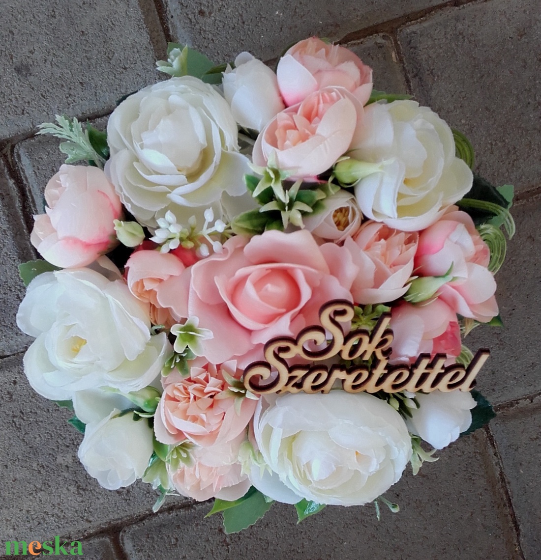 HABRÓZSA BOX, örök virágdoboz,  Anyák napja, habrózsa és boglárka asztaldísz, dekoráció, dsz - otthon & életmód - dekoráció - asztal és polc dekoráció - asztaldísz - Meska.hu