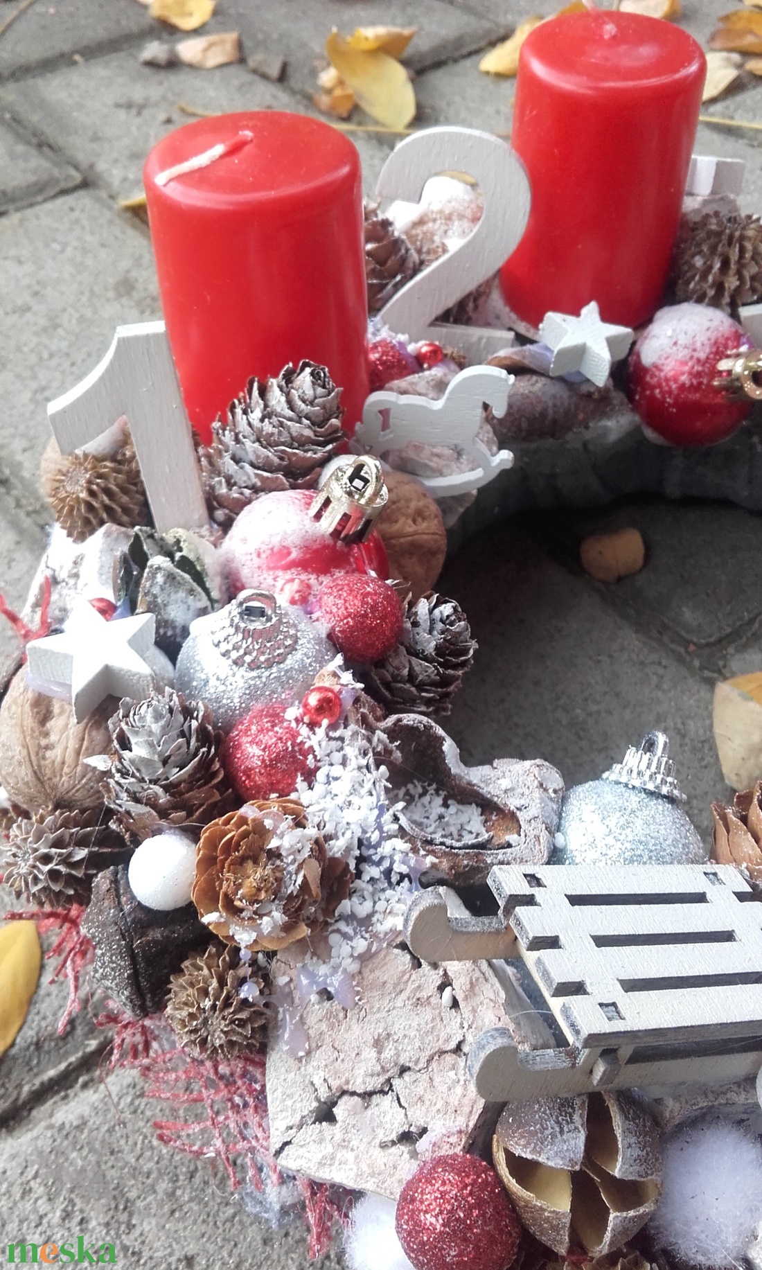 ADVENT VASÁRNAPOK Karácsonyi asztald�sz,  adventi asztaldísz, koszorú, doboz, box karácsonyi dekoráció  - karácsony - adventi díszek - adventi koszorú - Meska.hu