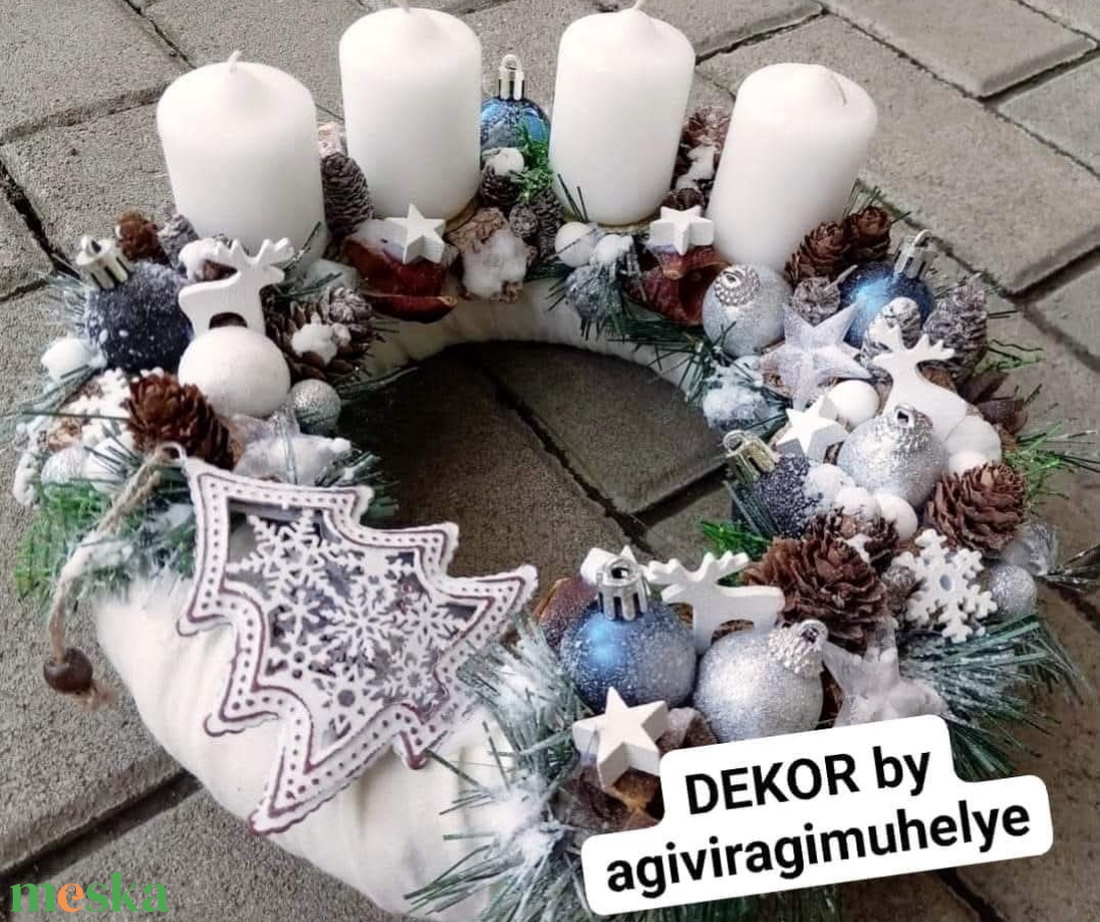 HAVAS TÉLI TÁJ  adventi koszorú, adventi asztaldísz, ünnepi dekoráció, karácsonyi dísz - karácsony - adventi díszek - adventi koszorú - Meska.hu