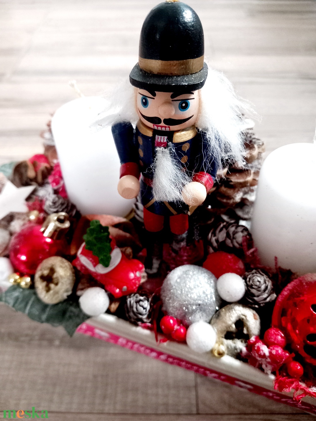 DIÓTÖRŐ Karácsonyi asztald�sz,  adventi asztaldísz, koszorú, doboz, box karácsonyi dekoráció  - karácsony - adventi díszek - adventi koszorú - Meska.hu