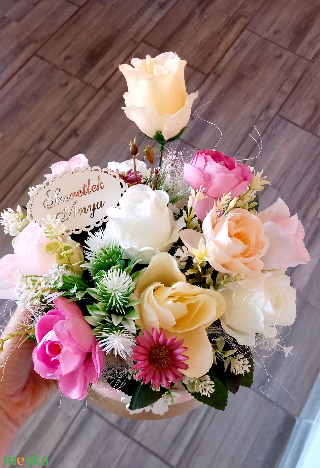 ANYÁK NAPI VIRÁGBOX, virágbox, asztaldísz, dekoráció, anyák napja - otthon & életmód - virágdekoráció - virágok - virágbox - Meska.hu