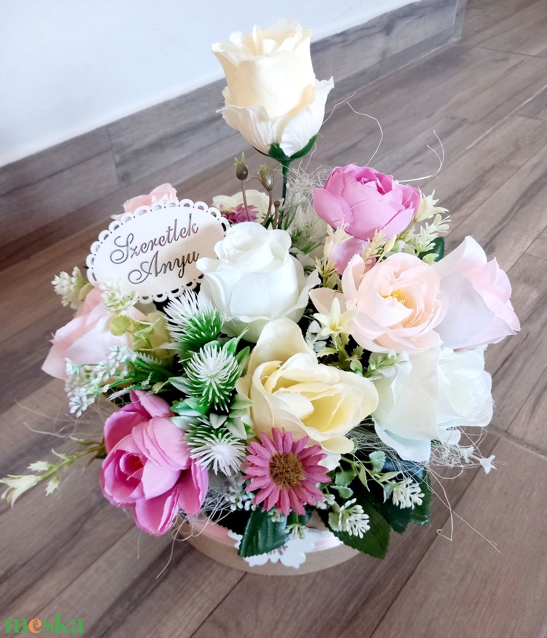 ANYÁK NAPI VIRÁGBOX, virágbox, asztaldísz, dekoráció, anyák napja - otthon & életmód - virágdekoráció - virágok - virágbox - Meska.hu