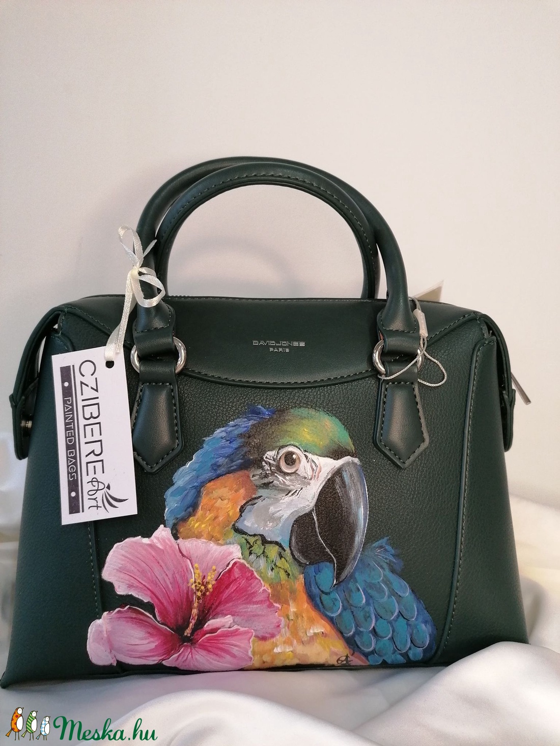 �Trópusi hangulatban kézzel festett táska - táska & tok - kézitáska & válltáska - kézitáska - Meska.hu