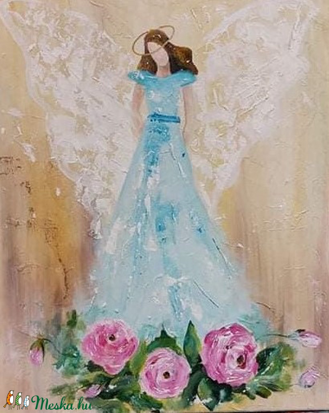 �Őrangyal akril festmény 50x40 cm - otthon & életmód - Meska.hu