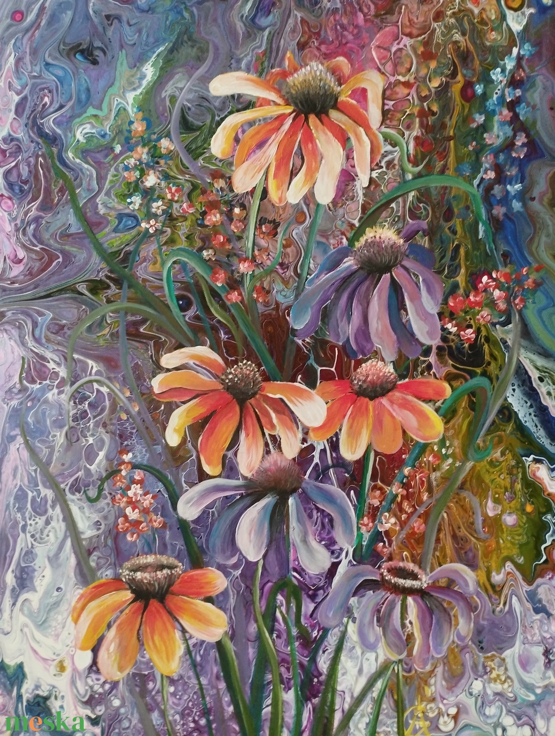 �Virágok akril festmény - művészet - festmény - akril - Meska.hu