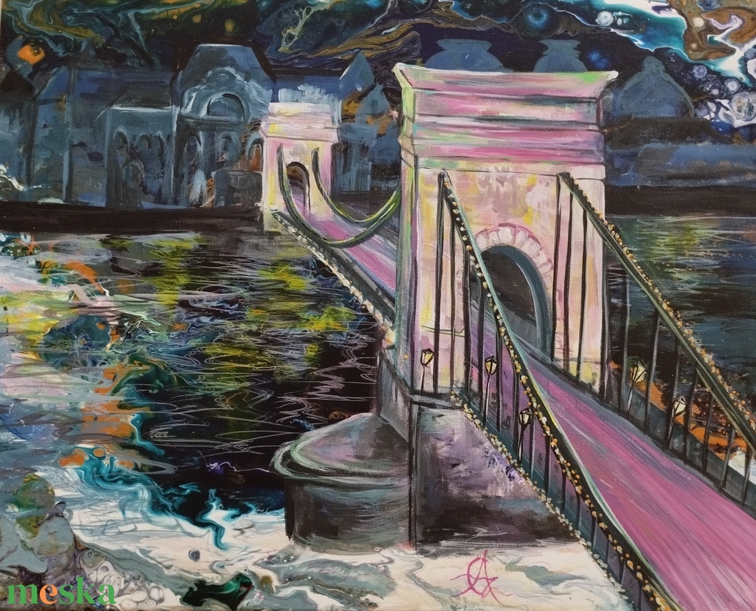 Budapest festmény - művészet - festmény - festmény vegyes technika - Meska.hu