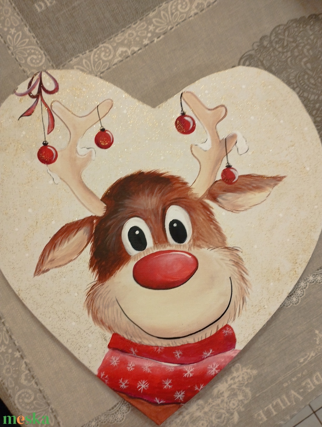 Rudolf festmény szív alakú vászonra - művészet - festmény - akril - Meska.hu