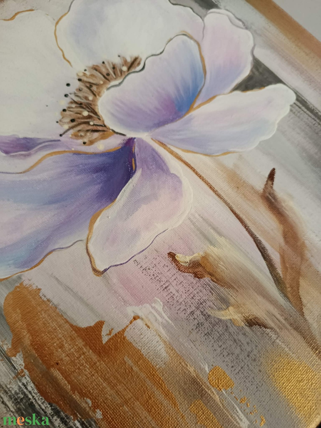 Lila szirmok festmény  - művészet - festmény - akril - Meska.hu