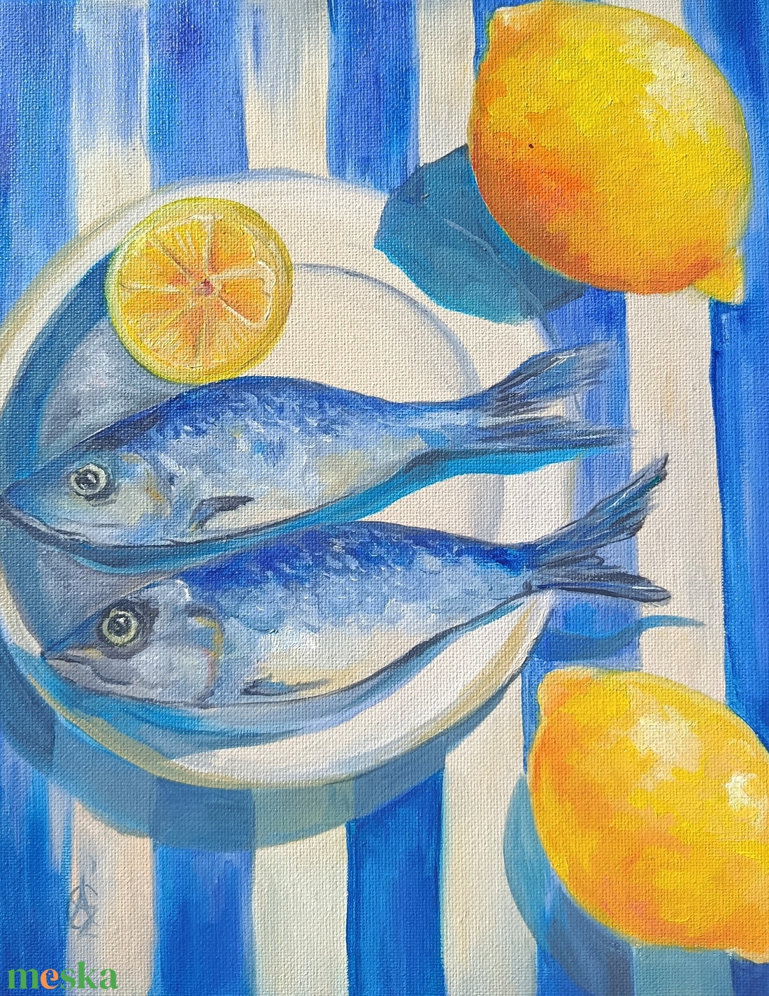 Mediterr�n vibes olajfestmény 30x20  cm - otthon & életmód - dekoráció - fali és függő dekoráció - falra akasztható dekor - Meska.hu
