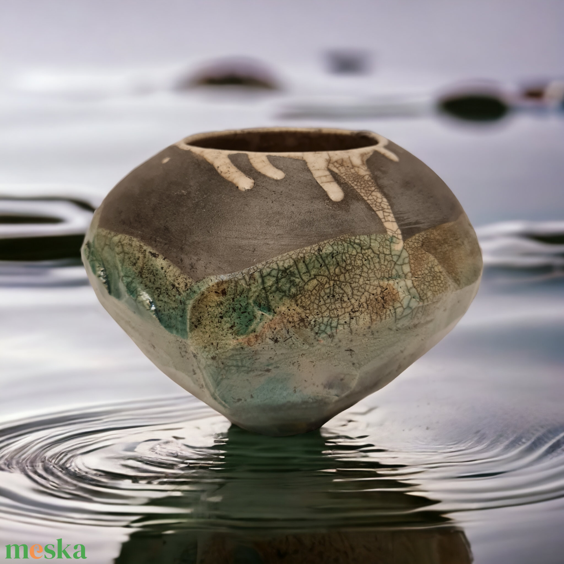 Vágott raku váza - otthon & életmód - dekoráció - virágdísz és tartó - váza - Meska.hu