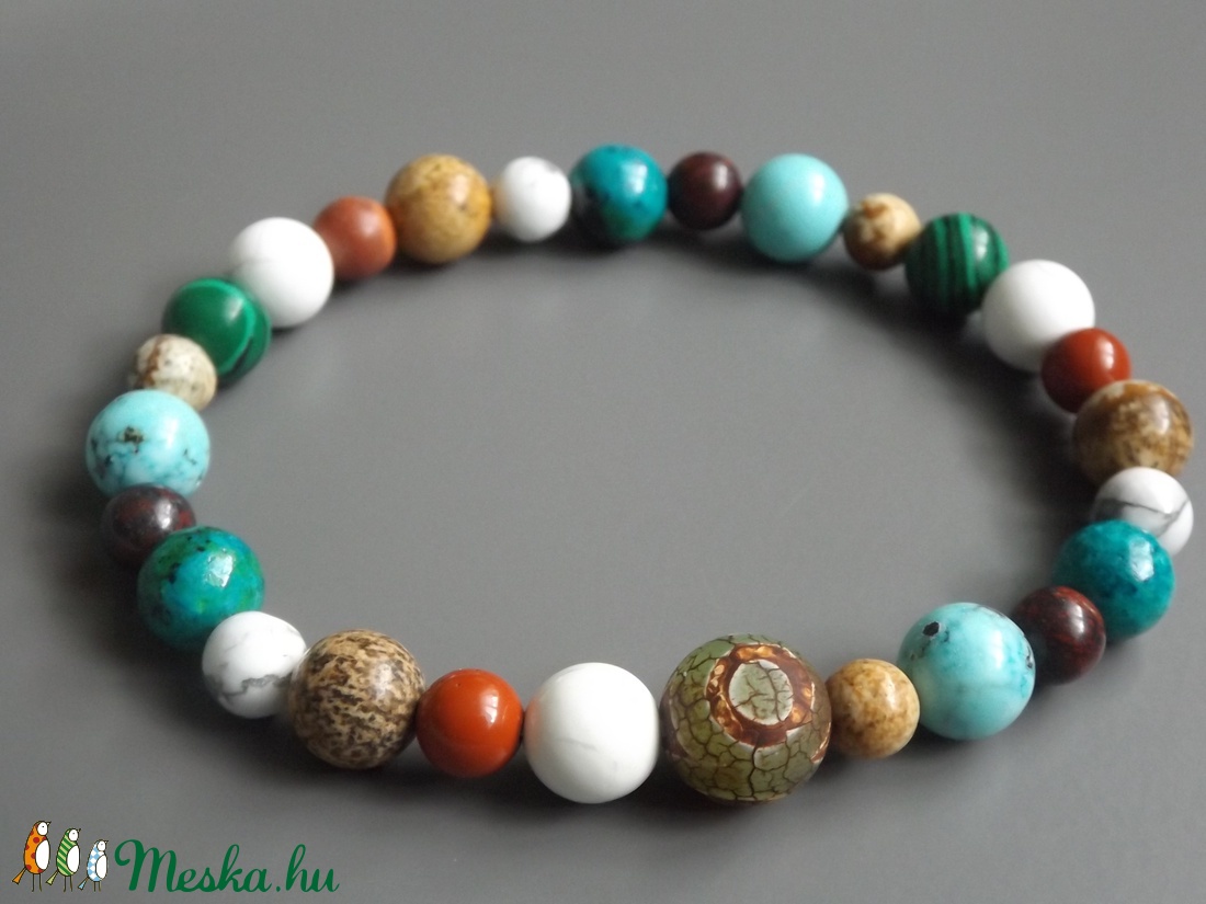 Fogyasztó gyógyhatású karkötő,  gumis, gyöngy, ajándék, ásvány, nőnek, lánynak -  - Meska.hu