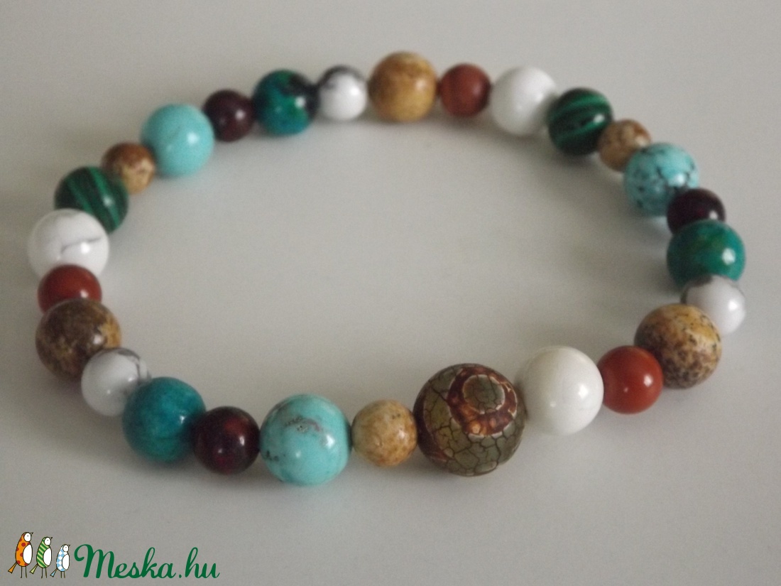 Fogyasztó gyógyhatású karkötő,  gumis, gyöngy, ajándék, ásvány, nőnek, lánynak -  - Meska.hu