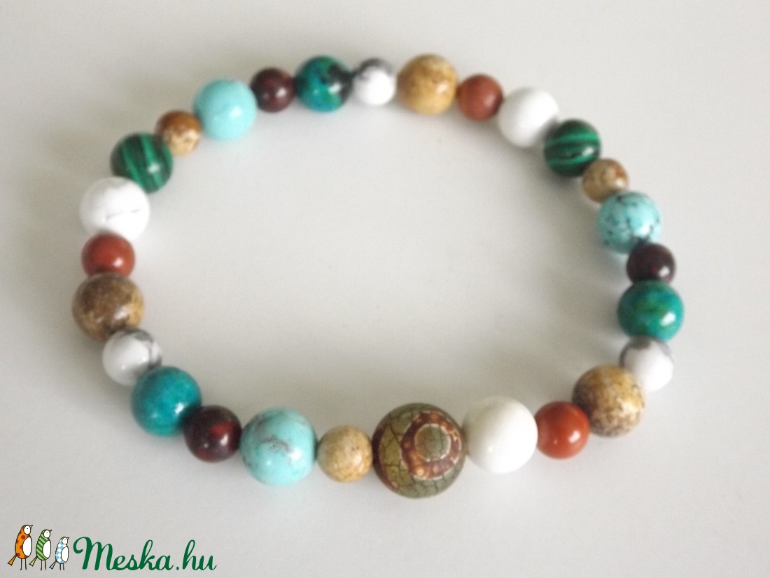 Fogyasztó gyógyhatású karkötő,  gumis, gyöngy, ajándék, ásvány, nőnek, lánynak -  - Meska.hu