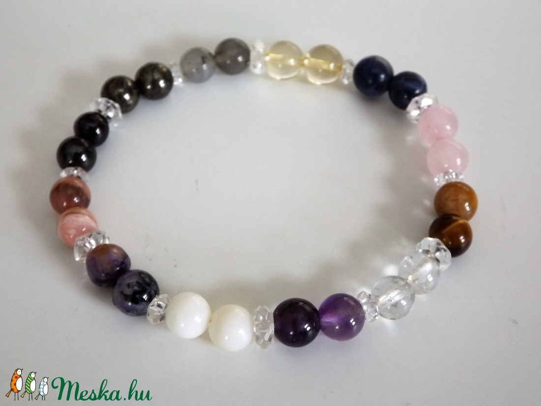 12 DNS MESTERKRISTÁLY karkötő, gyógyító, drágakő, ásvány, gyöngy, ajándék, Meska -  - Meska.hu