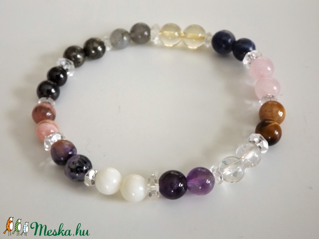 12 DNS MESTERKRISTÁLY karkötő, gyógyító, drágakő, ásvány, gyöngy, ajándék, Meska -  - Meska.hu