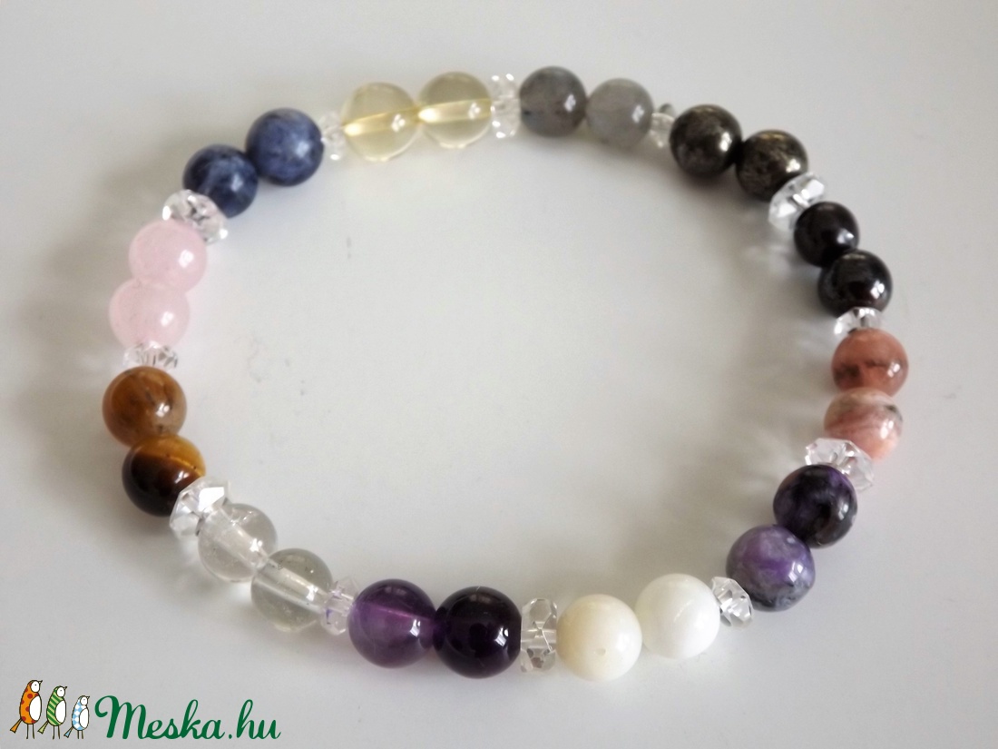 12 DNS MESTERKRISTÁLY karkötő, gyógyító, drágakő, ásvány, gyöngy, ajándék, Meska -  - Meska.hu