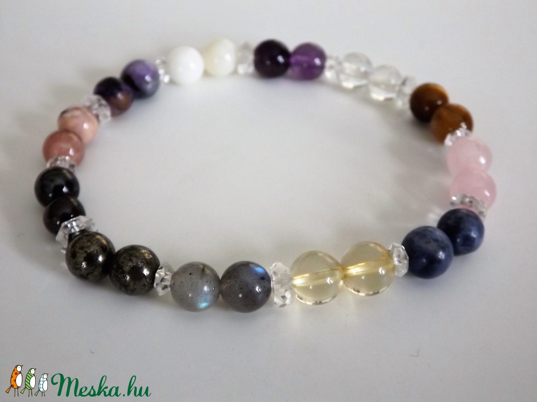 12 DNS MESTERKRISTÁLY karkötő, gyógyító, drágakő, ásvány, gyöngy, ajándék, Meska -  - Meska.hu