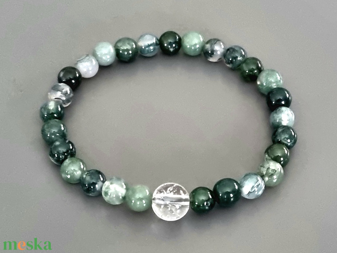 Mohaachát gumis karkötő, fülbevaló, ősz, nyár, ajándék, nőnek, lánynak - ékszer - karkötő - gyöngyös karkötő - Meska.hu