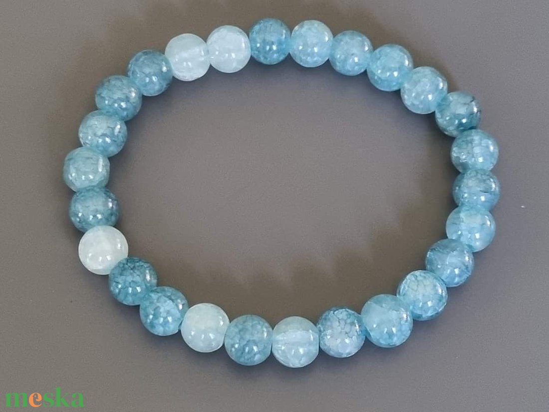 Tenger karkötő, szín trend, ásvány, gyógyító, ékszer, Meska, ajándék, nőnek, lánynak - ékszer - karkötő - gyöngyös karkötő - Meska.hu