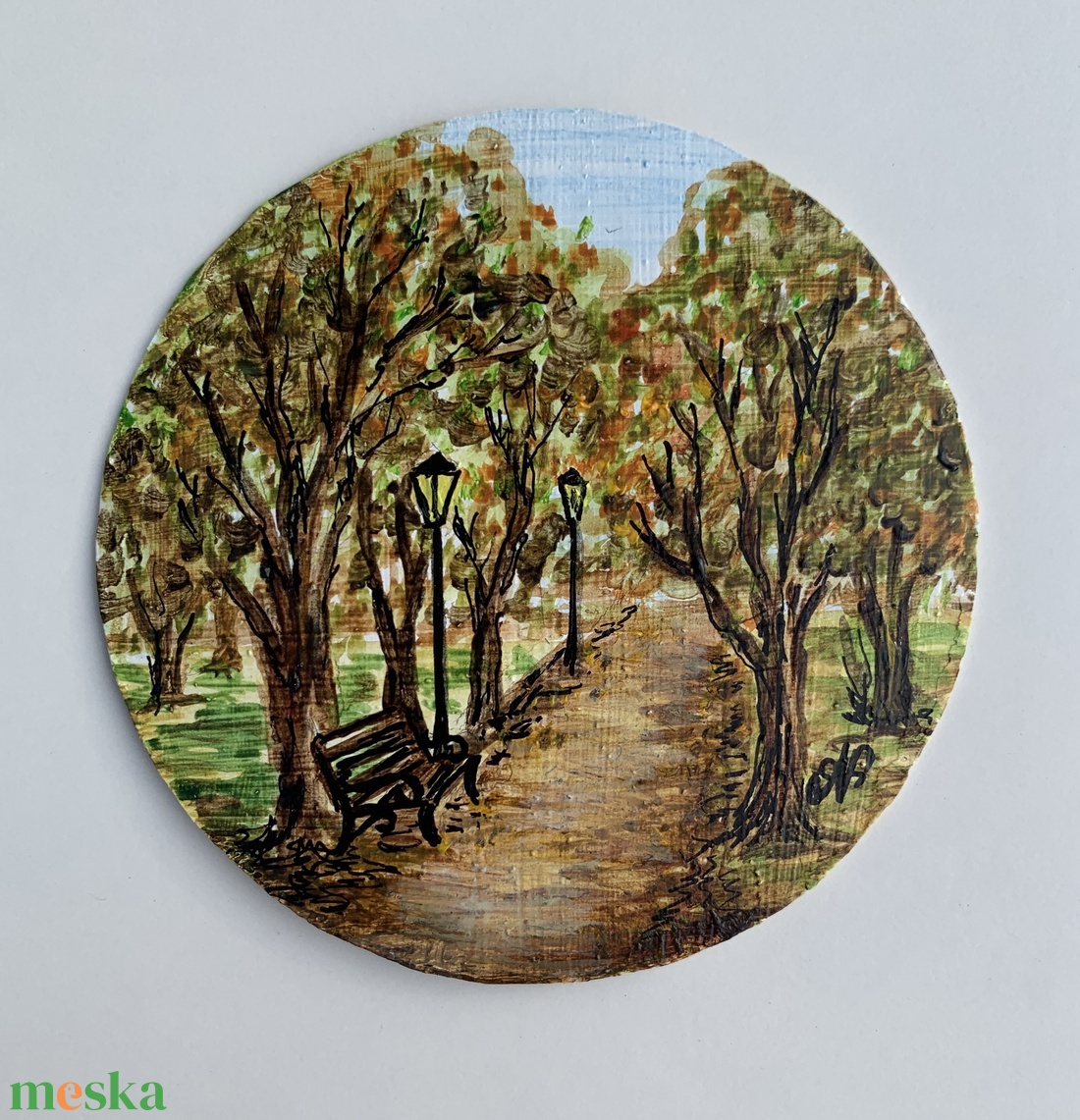 Park (minifestmény) - művészet - festmény - akril - Meska.hu