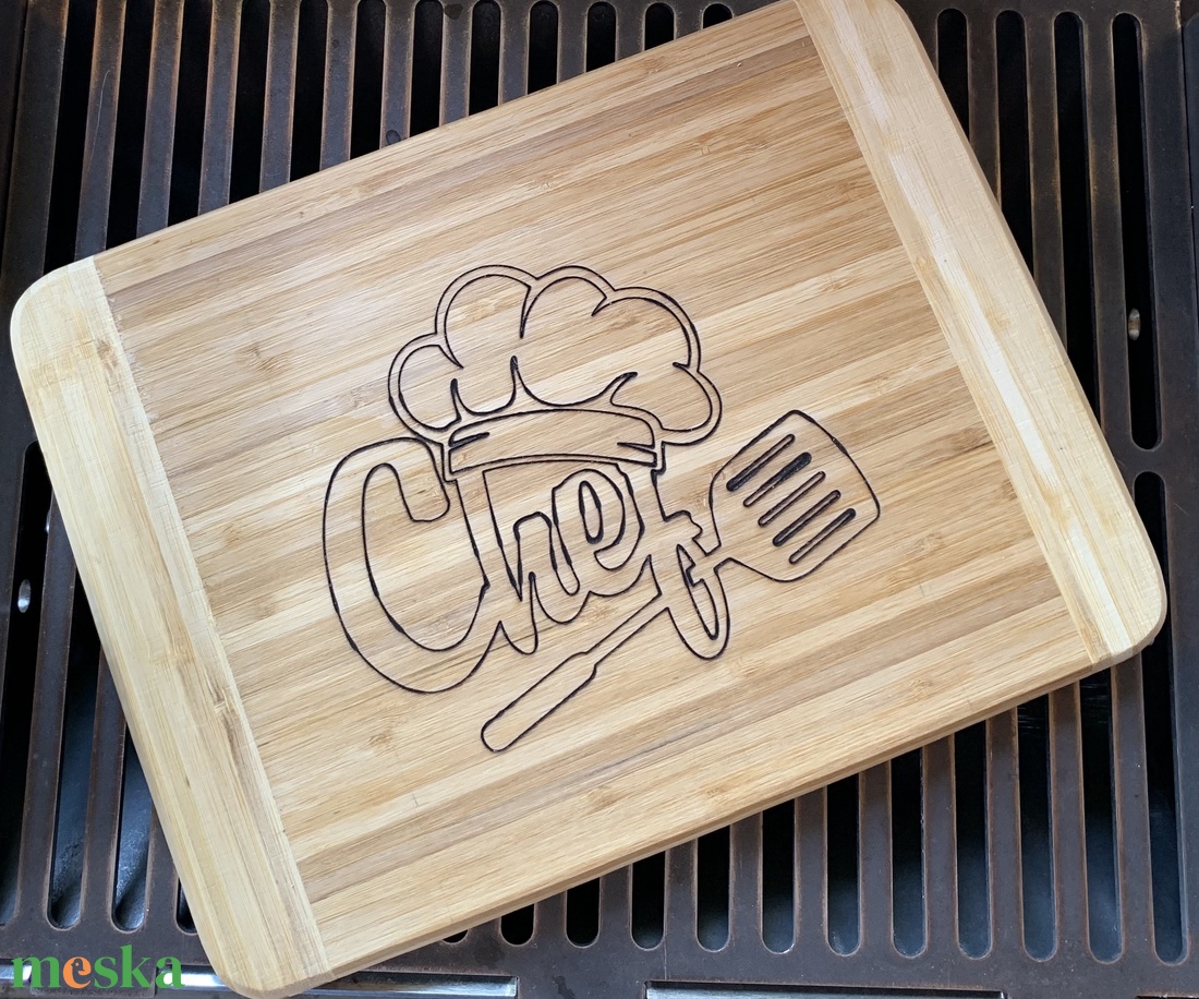 Bambusz gravírozott vágódeszka - otthon & életmód - konyhafelszerelés, tálalás - sütés, főzés - vágódeszka - Meska.hu