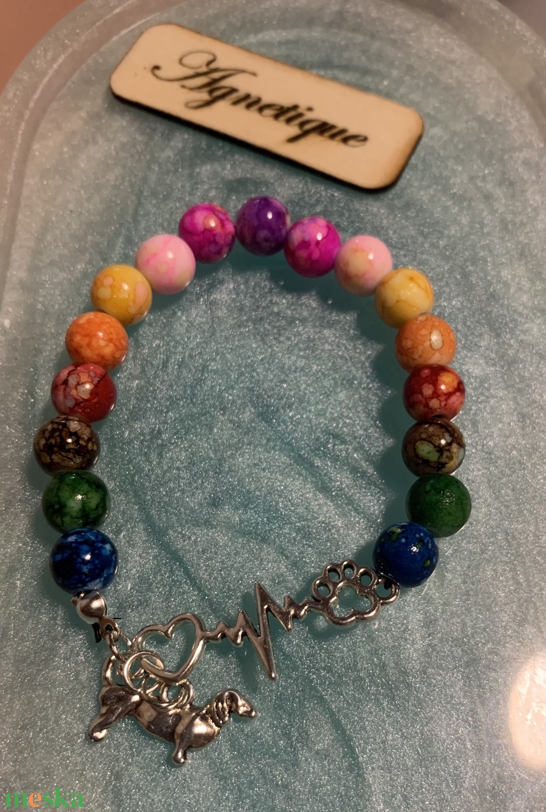 Tacsis karkötő - ékszer - karkötő - karkötő medállal - Meska.hu