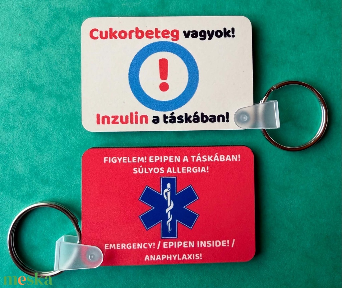 Információs kulcstartó (diabétesz, allergia) - táska & tok - kulcstartó & táskadísz - kulcstartó - Meska.hu
