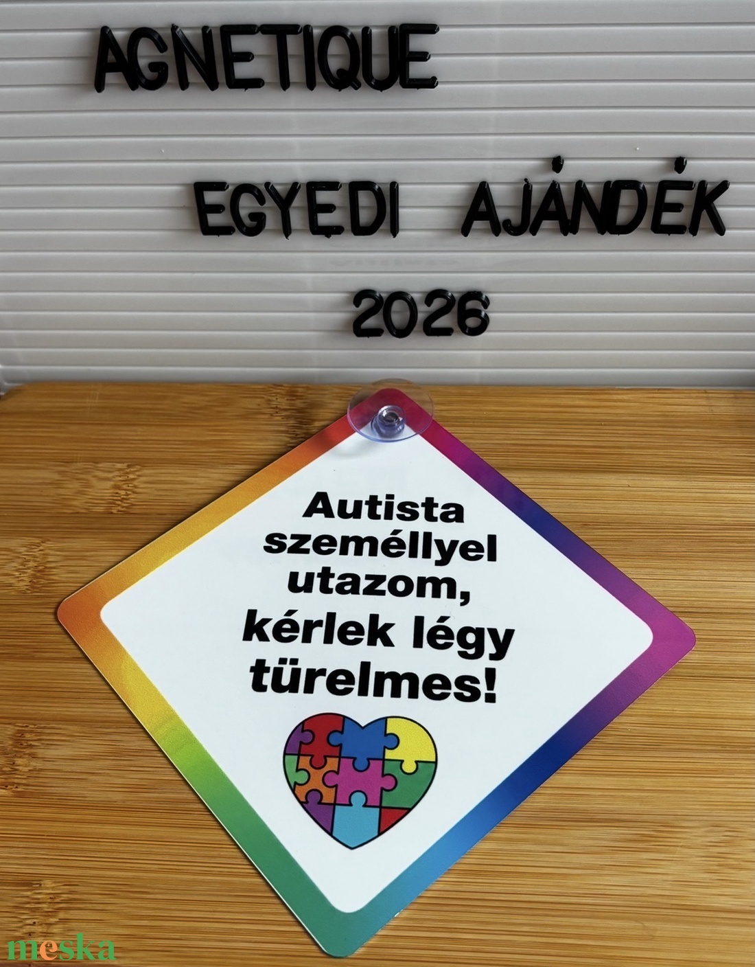 Figyelem felkeltő autós tábla (autista gyermek) - otthon & életmód - autó - autós matrica - Meska.hu
