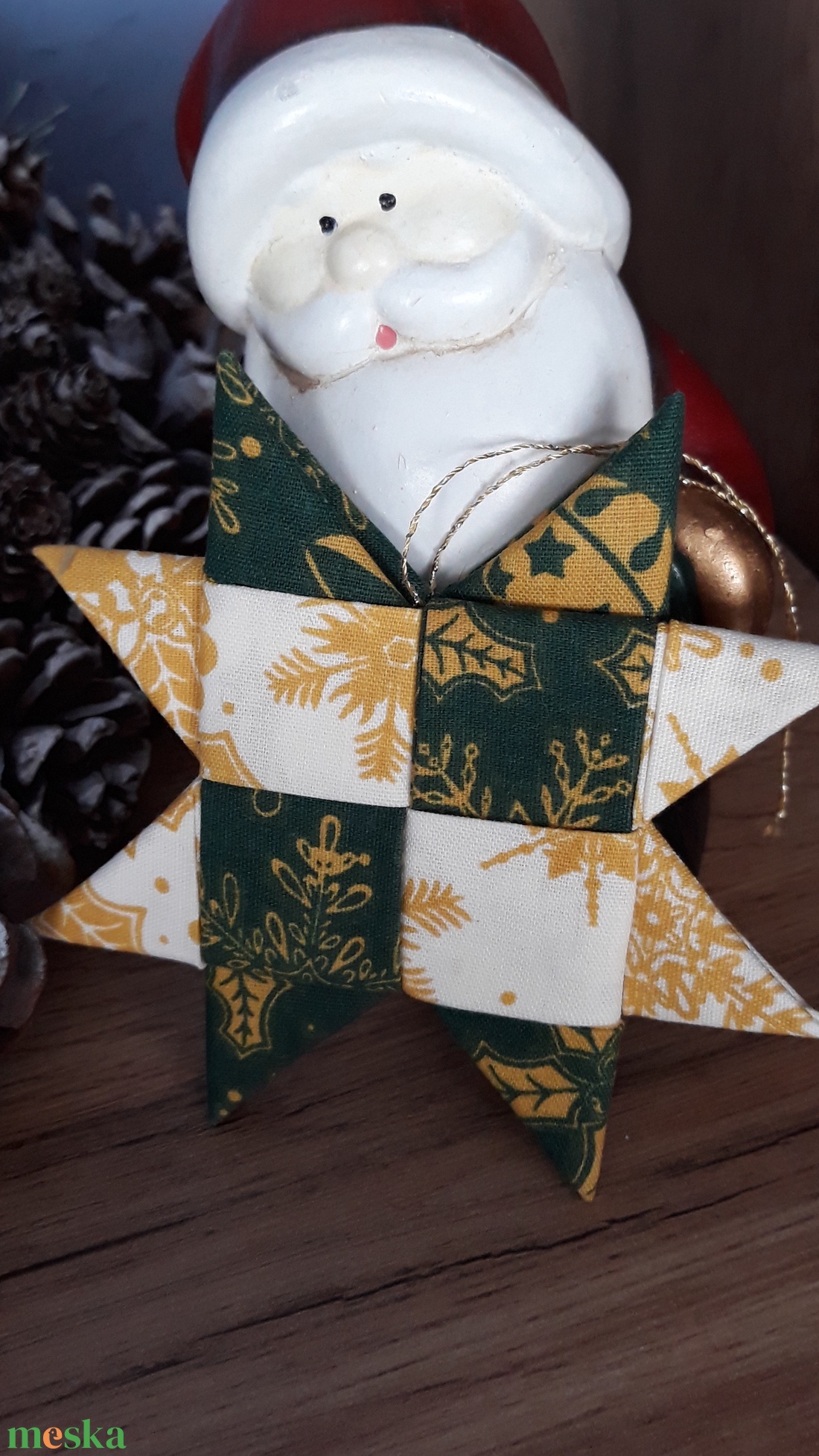 Skandináv csillag - Zöld-fehér-arany színű patchwork karácsonyfadísz - karácsony - karácsonyi lakásdekoráció - karácsonyfadíszek - Meska.hu Skandináv csillag - Zöld-fehér-arany színű patchwork karácsonyfadísz - karácsony - karácsonyi lakásdekoráció - karácsonyfadíszek - Meska.hu