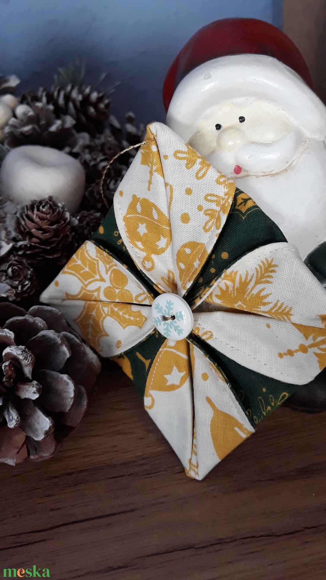KIÁRUSÍTÁS! Origami hajtogatással készült zöld-vajszínű karácsonyfadísz - karácsony - karácsonyi lakásdekoráció - karácsonyfadíszek - Meska.hu KIÁRUSÍTÁS! Origami hajtogatással készült zöld-vajszínű karácsonyfadísz - karácsony - karácsonyi lakásdekoráció - karácsonyfadíszek - Meska.hu