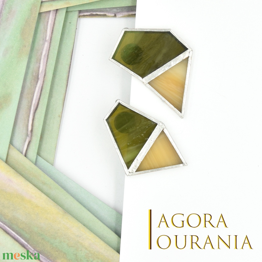 TIFFANY ÜVEGÉKSZER NO. 153 MINIMAL ART DESIGN - ékszer - fülbevaló - lógó fülbevaló - Meska.hu